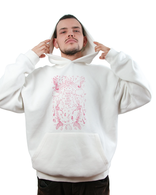 TRANS RIGHTS ARE HUMAN RIGHTS - Kapuzenpullover mit Siebdruck