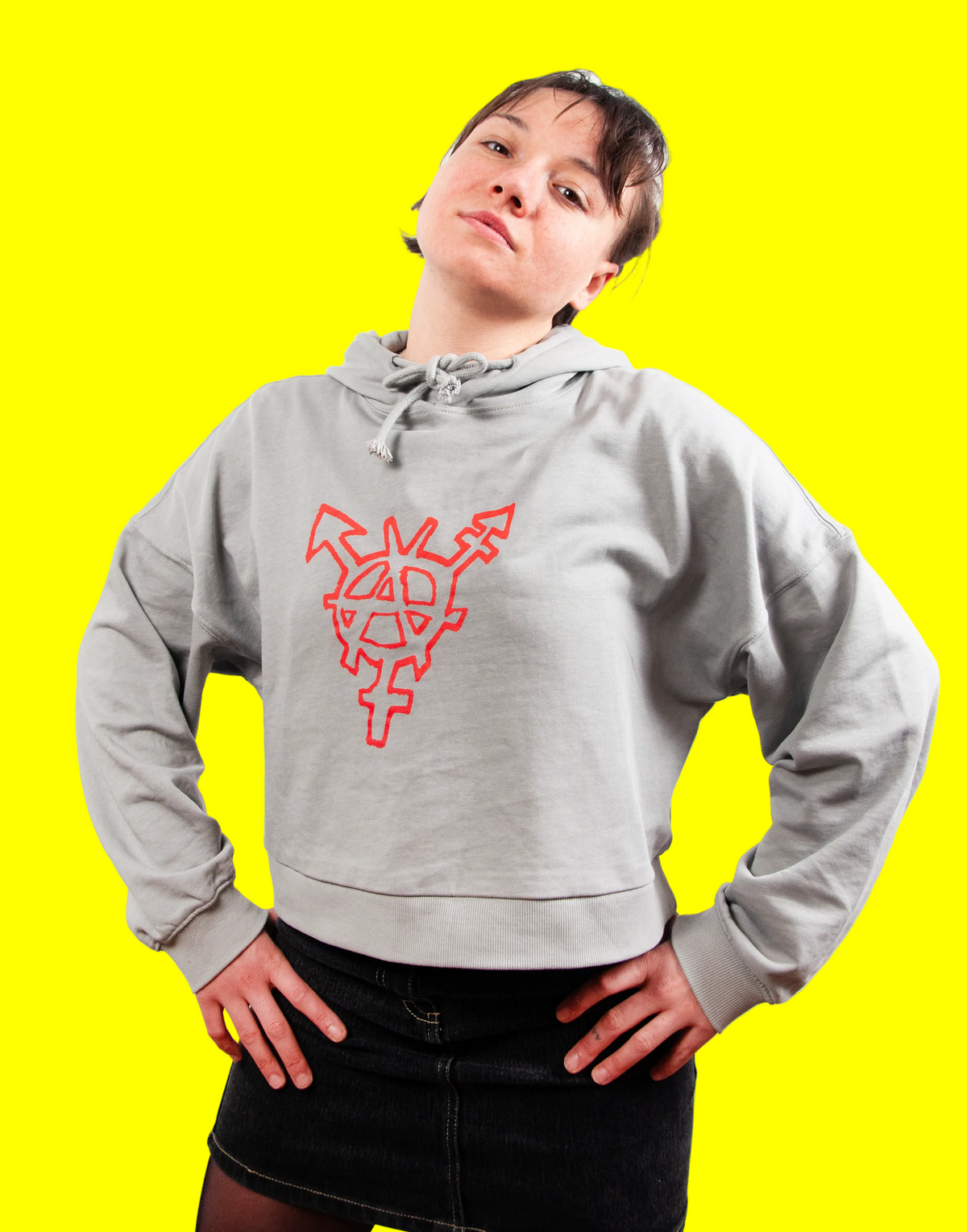 ANARCHIEEEE - Kapuzenpullover mit Siebdruck