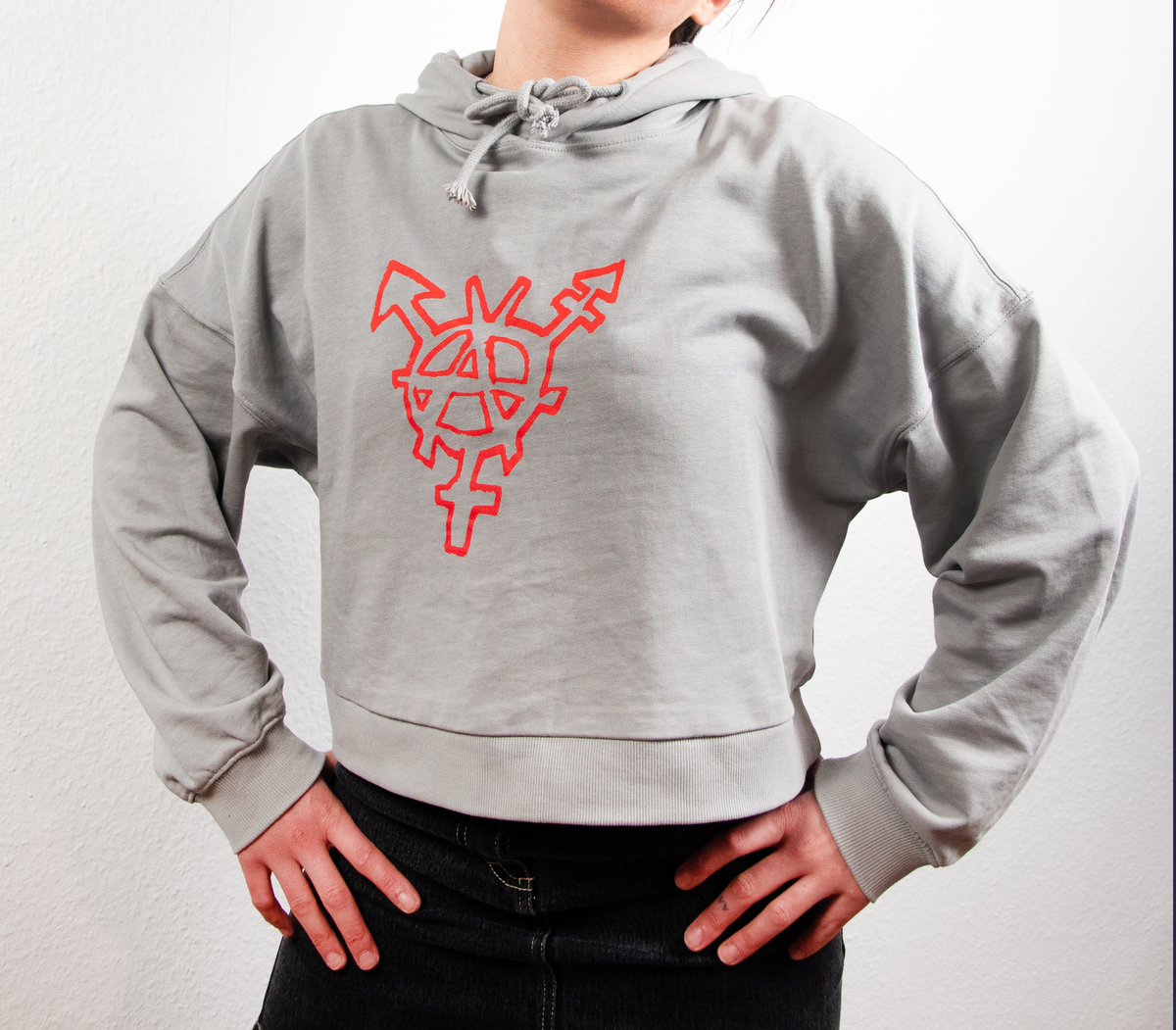 ANARCHIEEEE - Kapuzenpullover mit Siebdruck